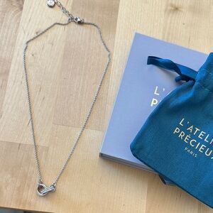 Silver linked cuff necklace